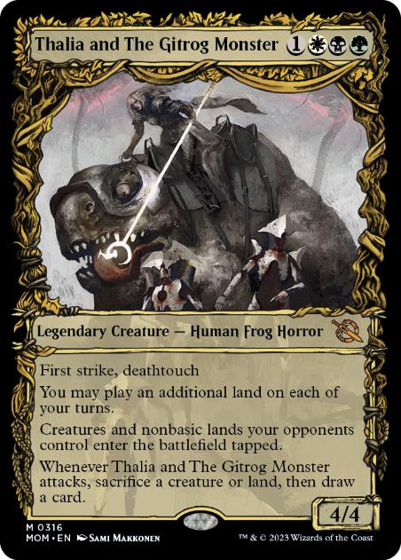 [316]【EN】【FOIL】■ショーケース■サリアとギトラグの怪物/Thalia and The Gitrog Monster【MOM】[M][多色]