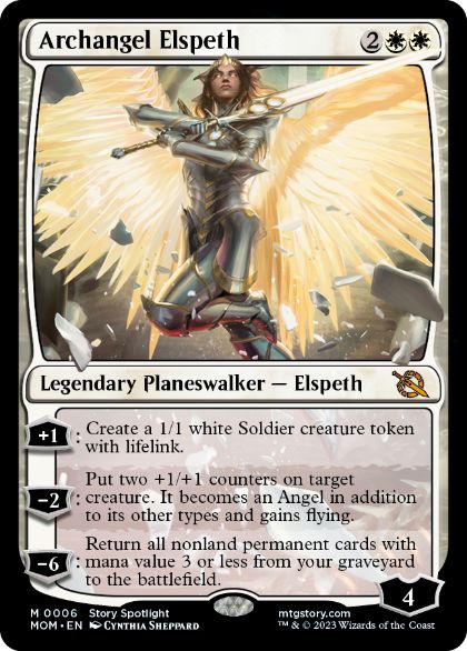 [006]【EN】【FOIL】大天使エルズペス/Archangel Elspeth【MOM】[M][白]