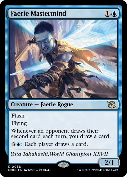[058]【EN】【FOIL】フェアリーの黒幕/Faerie Mastermind【MOM】[R][青]