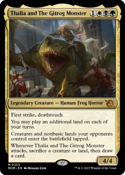 [255]【EN】【FOIL】サリアとギトラグの怪物/Thalia and The Gitrog Monster【MOM】[M][多色]