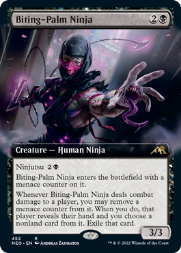 [338]【EN】【FOIL】■ショーケース■噛掌の忍者/Biting-Palm Ninja【NEO】[R][黒]