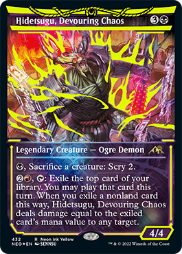 [429]【EN】【ネオンインクFOIL】■ショーケース■貪る混沌、碑出告/Hidetsugu, Devouring Chaos【NEO】[R][黒]
