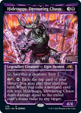 [432]【EN】【ネオンインクFOIL】■ショーケース■貪る混沌、碑出告/Hidetsugu, Devouring Chaos【NEO】[R][黒]