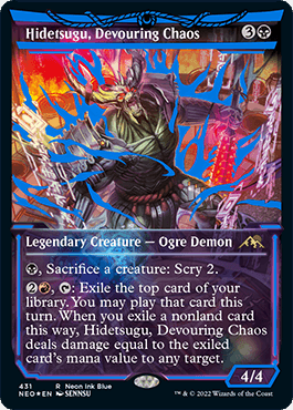 [430]【EN】【ネオンインクFOIL】■ショーケース■貪る混沌、碑出告/Hidetsugu, Devouring Chaos【NEO】[R][黒]