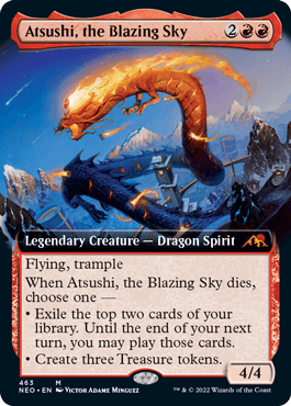 [410]【EN】【FOIL】■ボーダーレス■燃え立つ空、軋賜/Atsushi, the Blazing Sky【NEO】[M][赤]