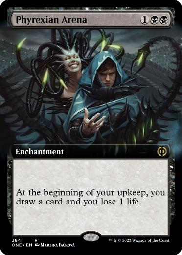 [384]【EN】■拡張アート■ファイレクシアの闘技場/Phyrexian Arena【ONE】[R][黒]