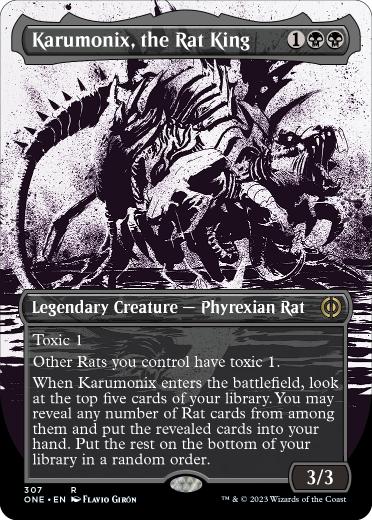 [307]【EN】【FOIL】■ボーダーレス■ネズミの王、カルモニクス/Karumonix, the Rat King【ONE】[R][黒]