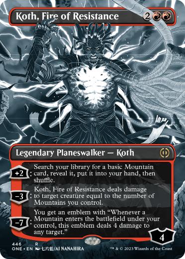 [446]【EN】【S&CFOIL】■ボーダーレス■レジスタンスの火、コス/Koth, Fire of Resistance【ONE】[R][赤]