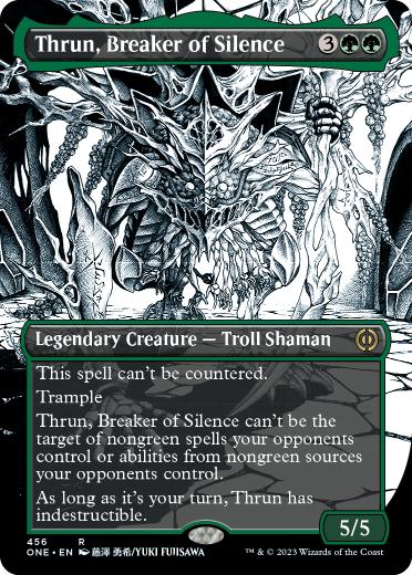 [456]【EN】【S&CFOIL】■ボーダーレス■沈黙を破る者、スラーン/Thrun, Breaker of Silence【ONE】[R][緑]