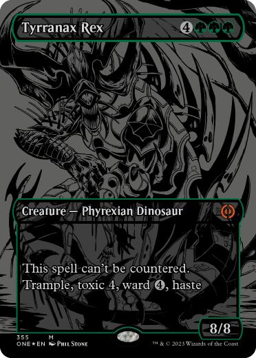 [355]【EN】【オイルスリックFOIL】ティラナックス・レックス/Tyrranax Rex【ONE】[M][緑]