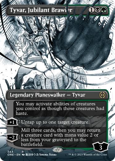 [344]【EN】【FOIL】■ボーダーレス■歓喜する喧嘩屋、タイヴァー/Tyvar, Jubilant Brawler【ONE】[R][多色]