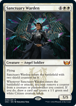[030]【EN】【FOIL】聖域の番人/Sanctuary Warden【SNC】[M][白]