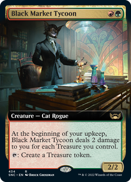 [434]【EN】【FOIL】■拡張アート■闇市場の巨頭/Black Market Tycoon【SNC】[R][多色]