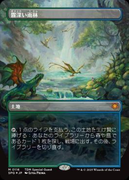 [116]【JP】【ドラゴンスケイルFOIL】■ボーダーレス■霧深い雨林/Misty Rainforest【SPG】[M][土地]