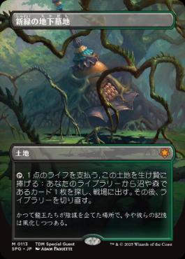 [113]【JP】【FOIL】■ボーダーレス■新緑の地下墓地/Verdant Catacombs【SPG】[M][土地]