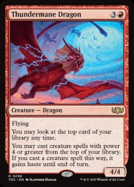 [038]【EN】雷たてがみの龍/Thundermane Dragon【TDC】[R][赤]