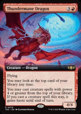 [078]【EN】■拡張アート■雷たてがみの龍/Thundermane Dragon【TDC】[R][赤]
