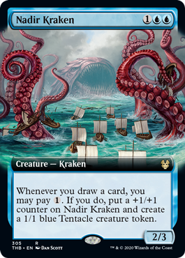 [305]【EN】【FOIL】■拡張アート■水底のクラーケン/Nadir Kraken【THB】[R][青]