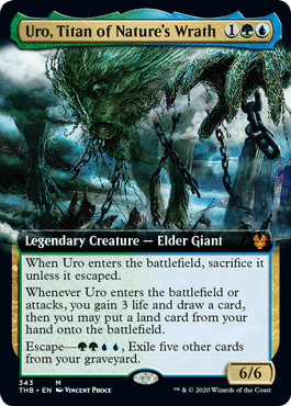 [343]【EN】【FOIL】■拡張アート■自然の怒りのタイタン、ウーロ/Uro, Titan of Nature's Wrath【THB】[M][多色]