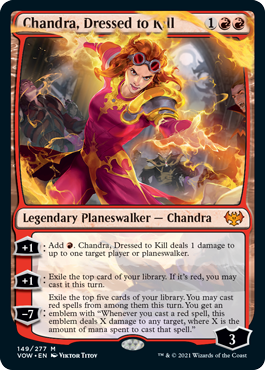 [149]【EN】【FOIL】勝負服纏い、チャンドラ/Chandra, Dressed to Kill【VOW】[M][赤]
