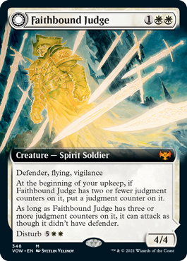 [348]【EN】【FOIL】■拡張アート■信仰縛りの審判官/Faithbound Judge【VOW】[M][白]