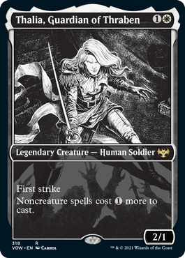 [318]【EN】【FOIL】■ショーケース■スレイベンの守護者、サリア/Thalia, Guardian of Thraben【VOW】[R][白]