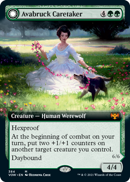 [384]【EN】【FOIL】■拡張アート■アヴァブルックの世話人/Avabruck Caretaker【VOW】[M][緑]