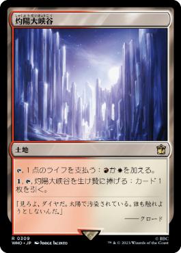 [309]【JP】【FOIL】灼陽大峡谷/Sunbaked Canyon【WHO】[R][土地]