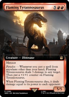 [385]【EN】■拡張アート■燃え盛るティラノサウルス/Flaming Tyrannosaurus【WHO】[R][赤]