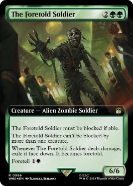 [986]【EN】【サージFOIL】■拡張アート■フォートールドの兵士/The Foretold Soldier【WHO】[R][緑]