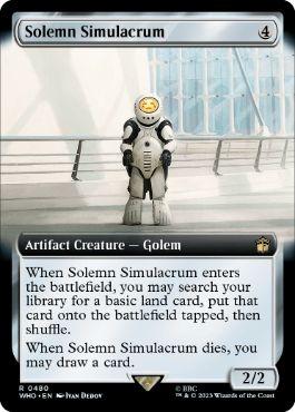 [480]【EN】【FOIL】■拡張アート■真面目な身代わり/Solemn Simulacrum【WHO】[R][茶]