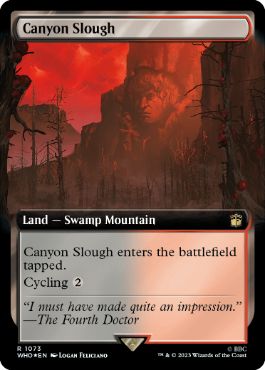 [1073]【EN】【サージFOIL】■拡張アート■泥濘の峡谷/Canyon Slough【WHO】[R][土地]