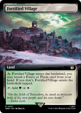[497]【EN】【FOIL】■拡張アート■要塞化した村/Fortified Village【WHO】[R][土地]