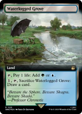 [1125]【EN】【サージFOIL】■拡張アート■冠水樹林帯/Waterlogged Grove【WHO】[R][土地]