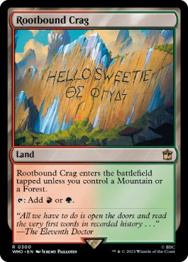 [300]【EN】【FOIL】根縛りの岩山/Rootbound Crag【WHO】[R][土地]