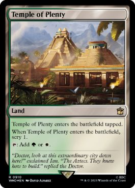 [910]【EN】【サージFOIL】豊潤の神殿/Temple of Plenty【WHO】[R][土地]