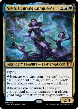 [003]【EN】【FOIL】狡猾な征服者、アリーラ/Alela, Cunning Conqueror【WOC】[M][多色]