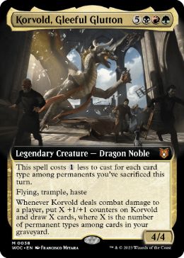 [038]【EN】【FOIL】■拡張アート■陽気な大食漢、コルヴォルド/Korvold, Gleeful Glutton【WOC】[M][多色]