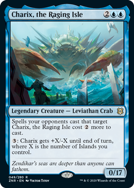 [049]【EN】【FOIL】怒り狂う島嶼、キャリクス/Charix, the Raging Isle【ZNR】[R][青]