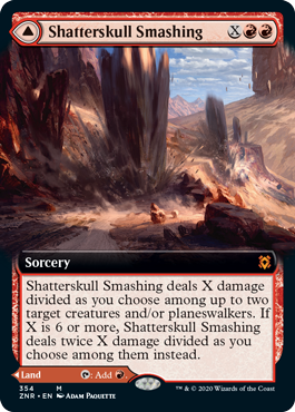 [354]【EN】■拡張アート■髑髏砕きの一撃/Shatterskull Smashing【ZNR】[M][赤]
