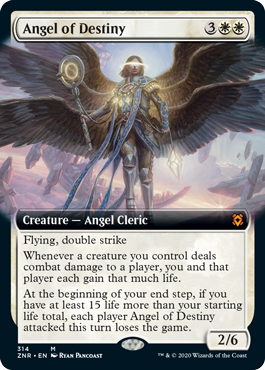 [314]【EN】【FOIL】■拡張アート■運命の天使/Angel of Destiny【ZNR】[M][白]