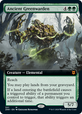 [357]【EN】【FOIL】■拡張アート■古の緑守り/Ancient Greenwarden【ZNR】[M][緑]