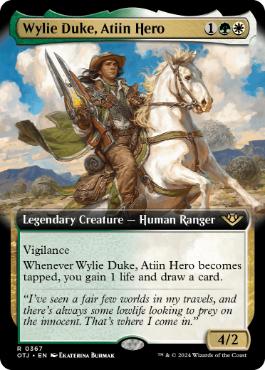 [367]【EN】■拡張アート■アティインの英雄、ワイリー・デューク/Wylie Duke, Atiin Hero【OTJ】[R][多色]