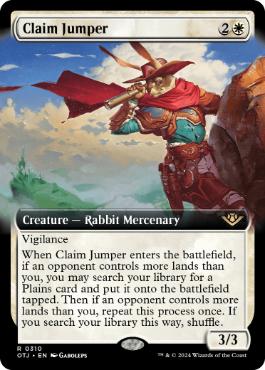 [310]【EN】【FOIL】■拡張アート■乗っ取り屋/Claim Jumper【OTJ】[R][白]