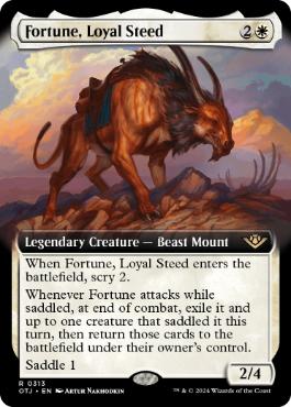 [313]【EN】【FOIL】■拡張アート■忠実な馬、フォーチュン/Fortune, Loyal Steed【OTJ】[R][白]