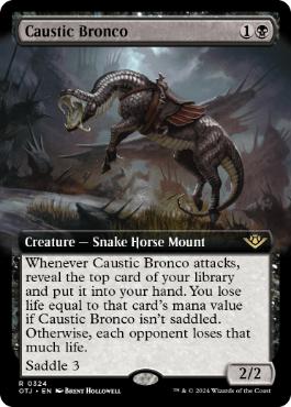 [324]【EN】【FOIL】■拡張アート■腐食の荒馬/Caustic Bronco【OTJ】[R][黒]