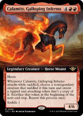 [330]【EN】【FOIL】■拡張アート■早駆ける業火、カラミティ/Calamity, Galloping Inferno【OTJ】[R][赤]