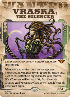 [299]【EN】【FOIL】■ショーケース■静める者、ヴラスカ/Vraska, the Silencer【OTJ】[M][多色]