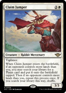 [008]【EN】【FOIL】乗っ取り屋/Claim Jumper【OTJ】[R][白]