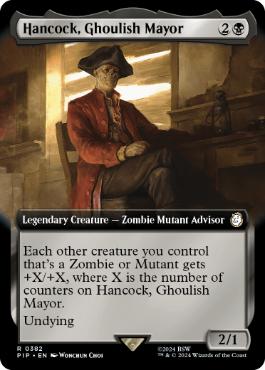 [382]【EN】■拡張アート■グールの市長、ハンコック/Hancock, Ghoulish Mayor【PIP】[R][黒]